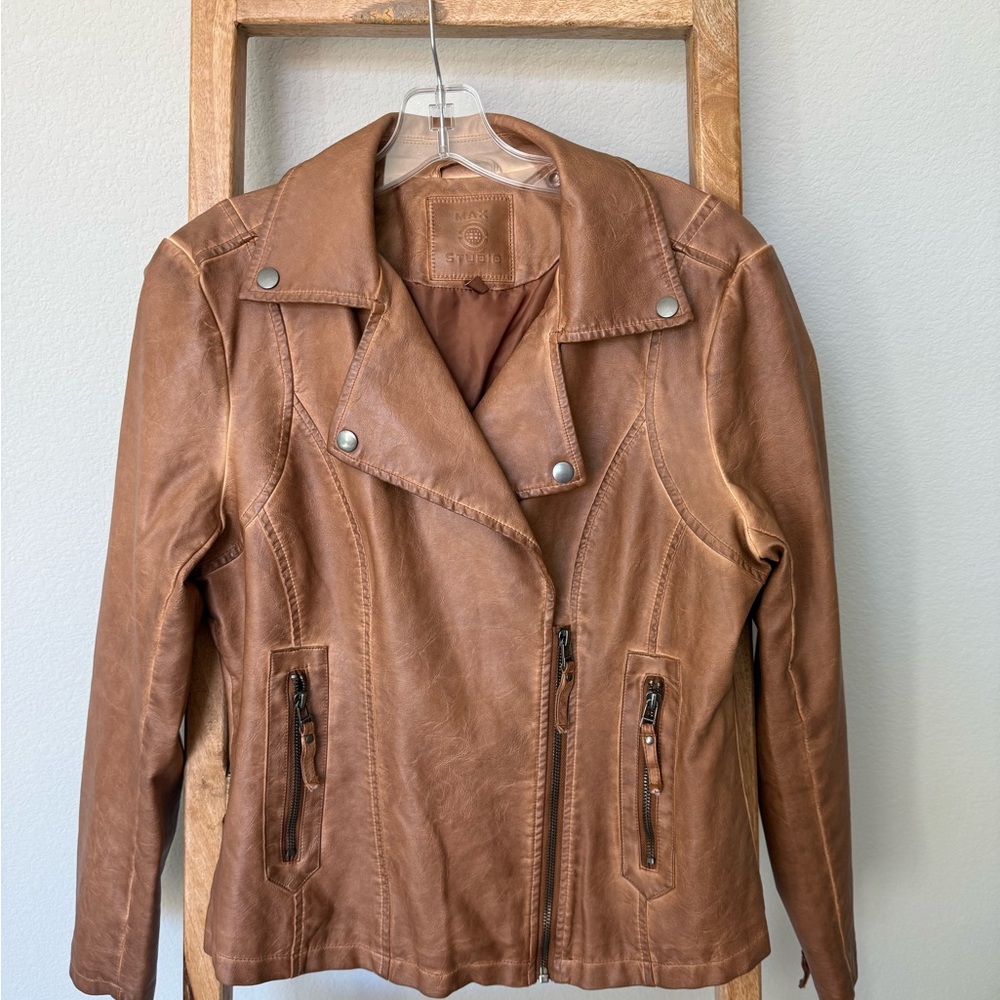 Tan Faux Leather Jacket